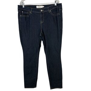 Torrid Denim Women’s 16S Dark Blue Wash Skinny Jeans Stretchy High Waisted Rise